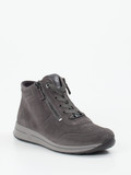 Ara – Schnürstiefelette aus Veloursleder grau