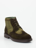 Galizio Torresi – Brogue-Boots aus Veloursleder olivgrün