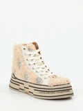 Rebecca White - Sneaker High aus Textil in beige