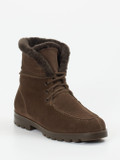 Santoni – Stiefelette aus Veloursleder dunkelbraun