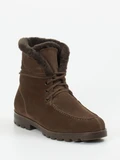Santoni - Schnürstiefelette aus Veloursleder