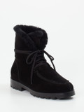 Santoni – Stiefelette aus Veloursleder schwarz