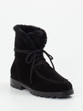 Santoni - Schnürstiefelette aus Veloursleder