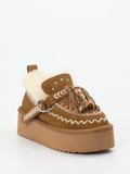 Elena Iachi – Plattform-Loafer aus Veloursleder cognacbraun
