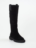 Maripé – Langschaftstiefel aus Veloursleder Schwarz