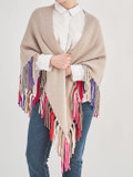 HURRAY – Poncho aus Strick mit Multicolor-Fransen