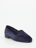 Santoni – Slipper aus Veloursleder Dunkelblau
