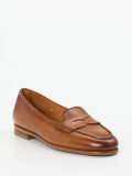 Santoni – Penny Loafer aus Kalbleder cognacbraun