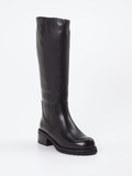 Ginger & Glove – Kniehohe Stiefel aus Lammleder Schwarz