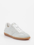 Tod's – Sneaker aus Velours- und Glattleder hellgrau