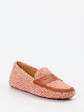 Tod's – Loafer aus Bouclé-Textil in Altrosa