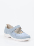 Waldläufer – Mary Janes aus Stretchleder hellblau