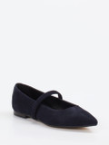 Andrea Puccini – Mary Jane Ballerinas aus Veloursleder Blau