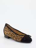 Mannori – Ballerinas aus Veloursleder Leoprint
