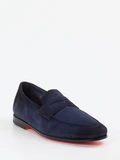 Santoni - Slipper aus Veloursleder in blau