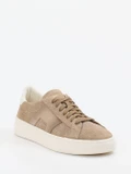 Santoni – Sneaker aus geprägtem Leder sandbeige