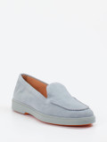 Santoni – Loafer aus Veloursleder in Eisblau