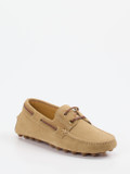 Tod's – Mokassin aus Veloursleder in Beige
