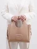 Hogan – Tote Bag aus Kalbleder in Beige