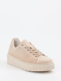 Gabor Comfort – Plateau-Sneaker aus Veloursleder beige