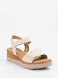 Gabor Comfort – Keilsandaletten aus Hirschleder beige