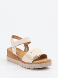 Gabor Comfort – Keilsandaletten aus Hirschleder beige