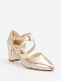 Gabor – Riemchenpumps aus Metallicleder goldfarben