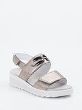 Semler - Sandale Hanna aus Metallic in grau
