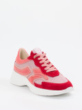 DL Sport – Sneaker aus Veloursleder und Mesh Koralle