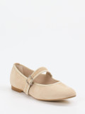 Andrea Puccini – Spangenpumps aus Veloursleder beige