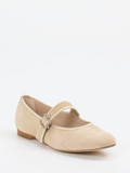 Andrea Puccini – Spangenpumps aus Veloursleder beige