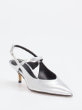 Konstantin Starke – Slingback-Pumps aus Metallicleder silber