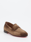 Santoni – Loafer aus Veloursleder in Braun