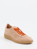 Santoni – Sneaker aus Veloursleder in Beige