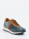 Galizio Torresi – Sneaker aus Leder-Mix in Petrol