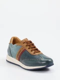 Galizio Torresi – Sneaker aus Leder-Mix in Petrol