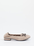 Ralph Harrison – Loafer-Ballerinas aus Veloursleder beigegrau