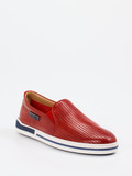 Galizio Torresi – Slipper aus geprägtem Leder in Rot