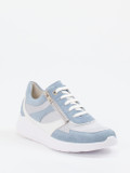 Solidus – Sneaker aus Stretch und Veloursleder hellblau