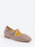 Truman's – Mary-Jane-Ballerina aus Veloursleder Taupe