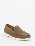 Boss – Loafer aus Veloursleder in Braun