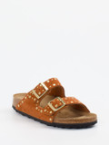 Birkenstock – Zweiriemer-Pantolette aus Veloursleder rostbraun
