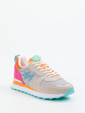 MRP – Sneaker aus Velour und Textil in Hellgrau