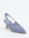 Konstantin Starke – Slingpumps aus Veloursleder Pastellblau