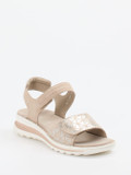 Ara – Komfortsandale aus Metallicleder beige