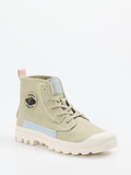 Palladium – Schnürboots aus Canvas in Sandbeige