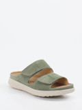 Hartjes – Komfort-Pantolette aus Veloursleder salbeigrün