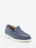 Boss – Loafer aus Veloursleder in Taubenblau