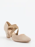 Ara - Spangenpumps aus Veloursleder in beige