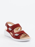 Finn Comfort – Sandalen aus Nubukleder dunkelrot